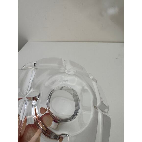 Orrefors Clear Tea Light Candle Holder Crystal Glass Round Abstract Hand Blown - Picture 4 of 6